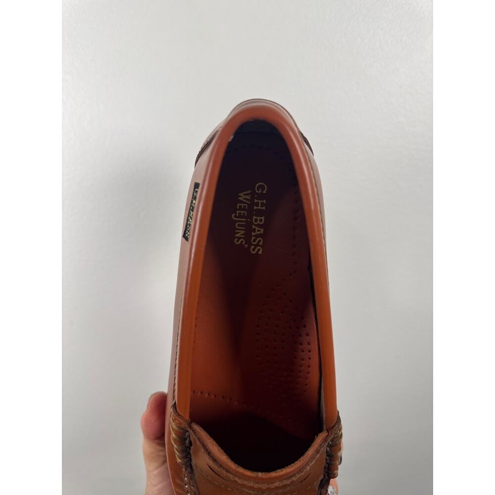 G.H. Bass Weejuns Lug Sole Platform Penny Loafers Tan Leather, Size 6 - Picture 4 of 8
